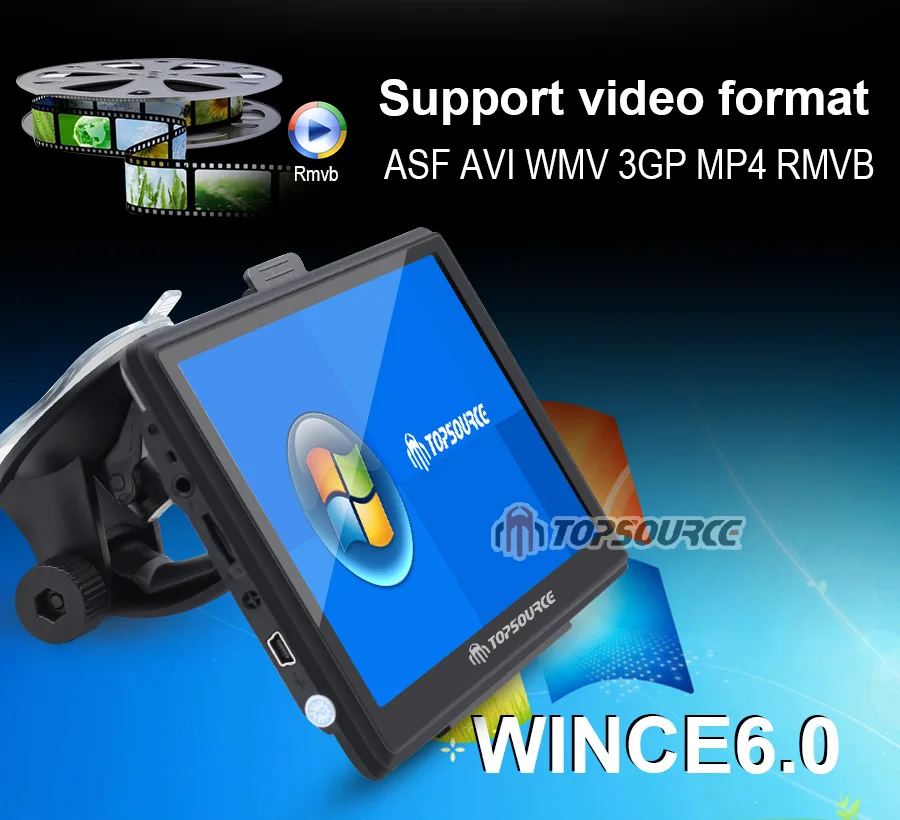 TOPSOURCE 7 дюймов HD Автомобильный gps навигатор WinCE 6,0 FM 8 Гб автомобиль грузовик gps Sat Nav карта обновление Россия/США/Испания/Франция