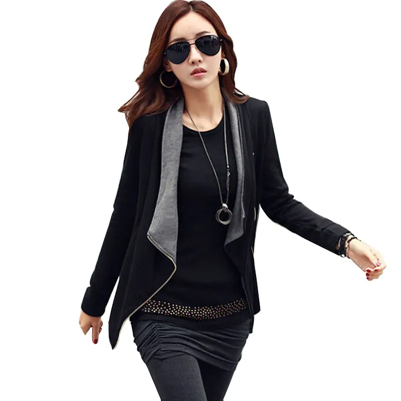 2017 New Women Autumn Spring Casual Basic Shawl Jacket