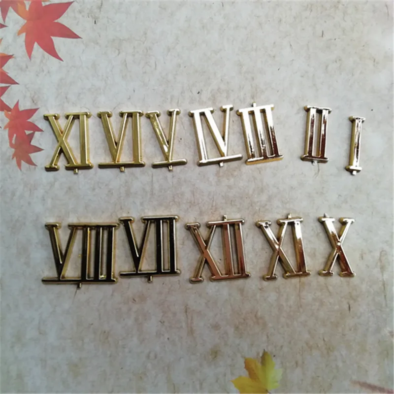 

Wholesale 20Sets 2CM GOLD Clock Quartz Roman Numbers for Wall Clock DIY Accessories