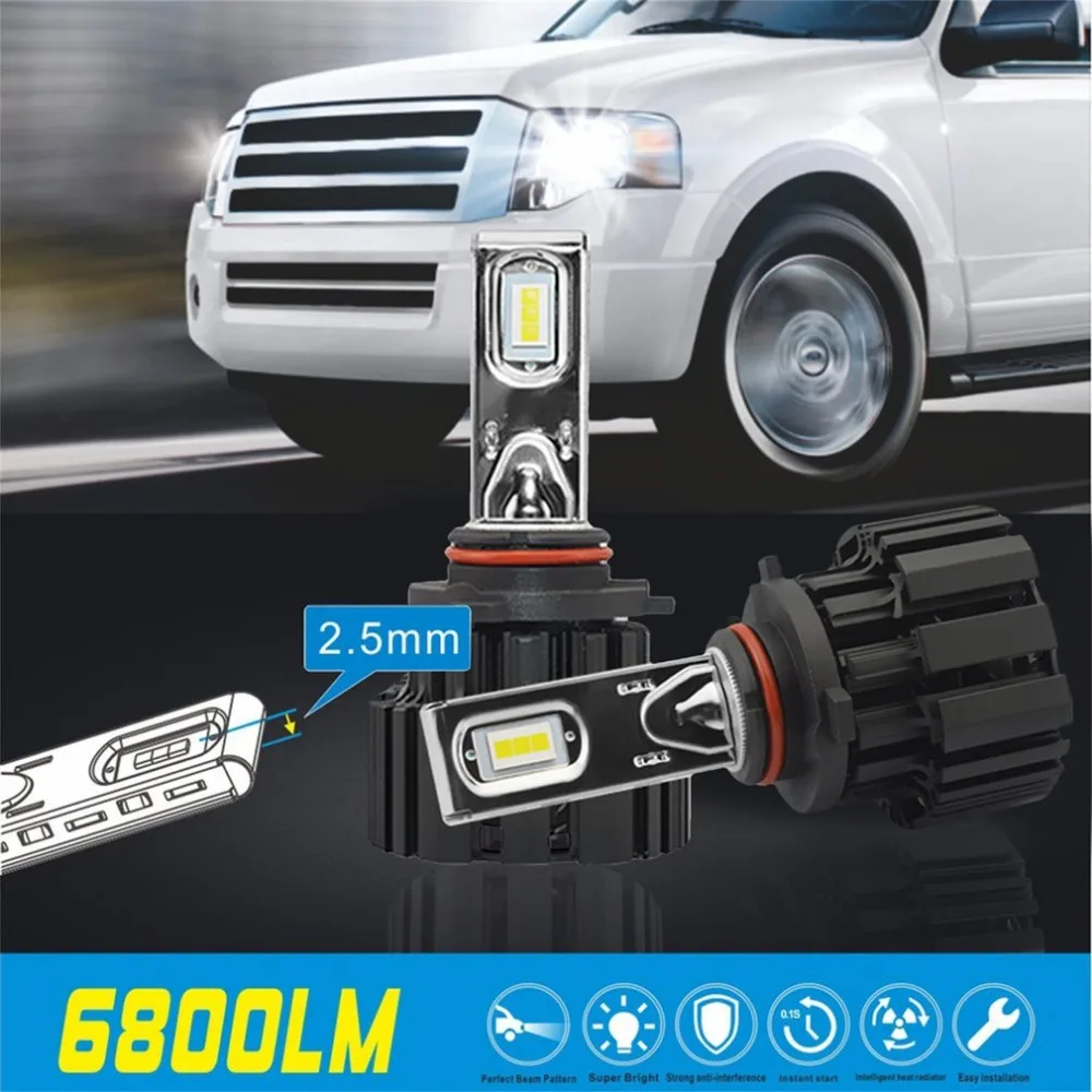 1 пара 9006 Автомобильные лампы 50W 2*6800lm Сид Р9 светодиодные фары комплект тепловыделение свет лампы высокой мощности автомобиля лампы Новый 1 пара 9006 Автомобильные лампы 50W 2*6800lm Сид Р9 светодиодные фары комплект тепловыделение свет лампы высокой мощности автомобиля лампы Новый