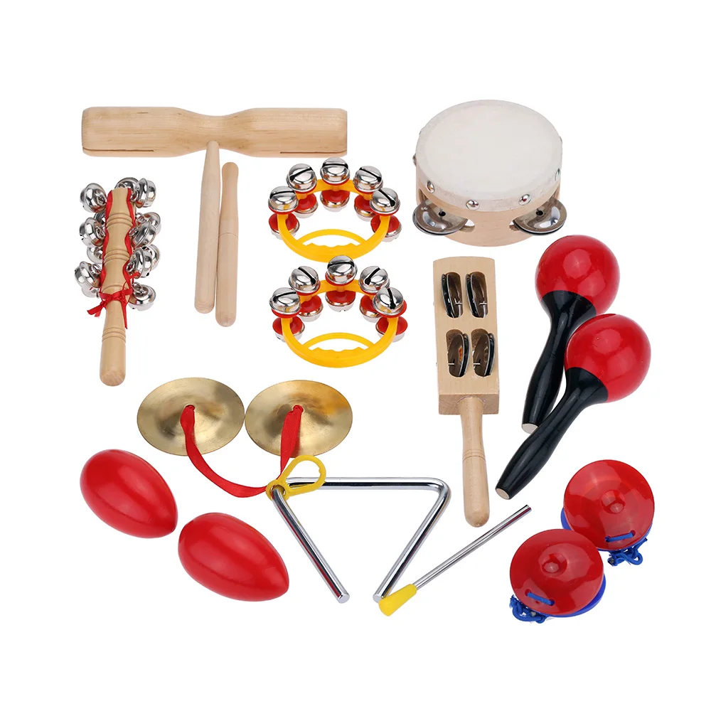 Ударный набор инструментов музыкальные игрушки Группа индикатор ритма с чехлом Рождественский подарок для детей, детей ясельного возраста