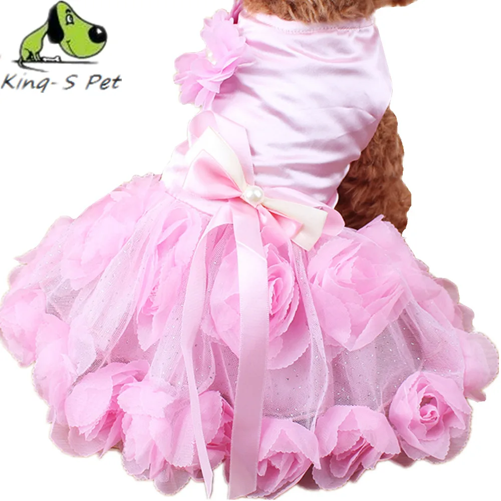 Spring Summer Pet Dress Teddy Rose Dog Party Dresses For Dogs Suitable