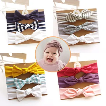 

3Pc/Set Baby Top Quality Flower Crown Kids Floral Headband Girls Elastic Turban Bowknot Accessories Set Girls Hair Accessories