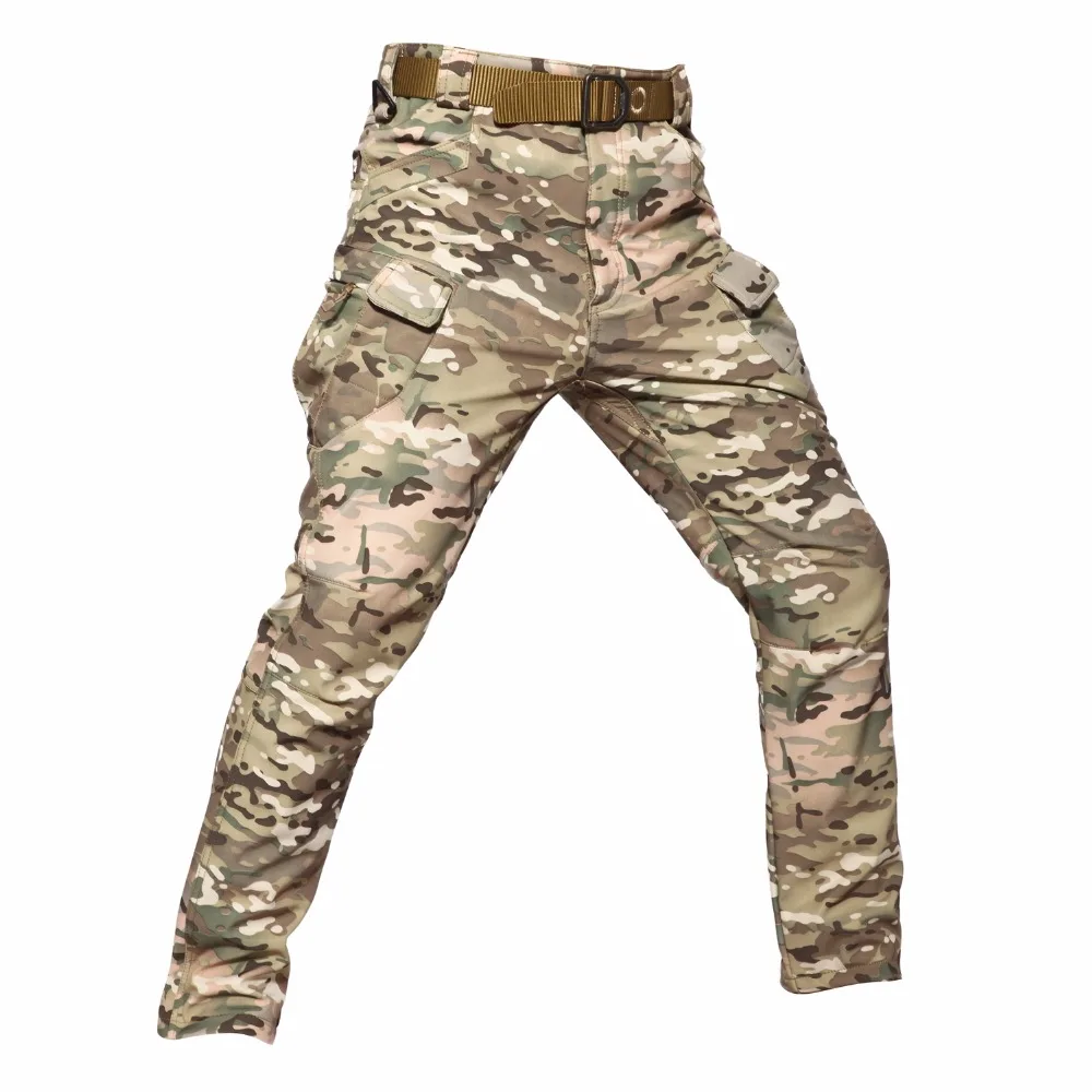 5XL táctica de formación de los hombres pantalones de cáscara suave de acampar al aire libre senderismo Trekking de combate del ejército militar caza impermeable Hombre Pantalones