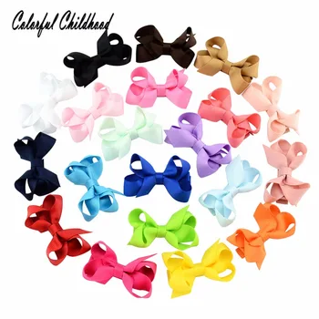 

2.4 inches 20pcs/lot Solid Hair Bow Cute Cheer Bow Ribbon Bow Boutique Hairpins Barrettes Hair Accessory toddler girls headwear