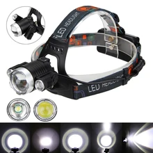 1200 люмен 3 x XML T6 светодиодный налобный фонарь для рыбалки, езды на велосипеде, кемпинга, водонепроницаемый светодиодный налобный фонарь