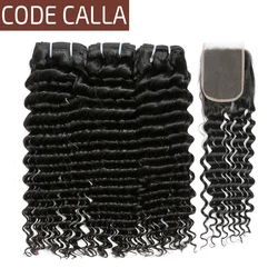 Code Calla Deep Wave bundles with 4*4 lace closure 100% Peruvian Salon human hair weave Extensions Raw Virgin Human Hair Bundles Code Calla Deep Wave bundles with 4*4 lace closure 100% Peruvian Salon human hair weave Extensions Raw Virgin Human Hair Bundles
