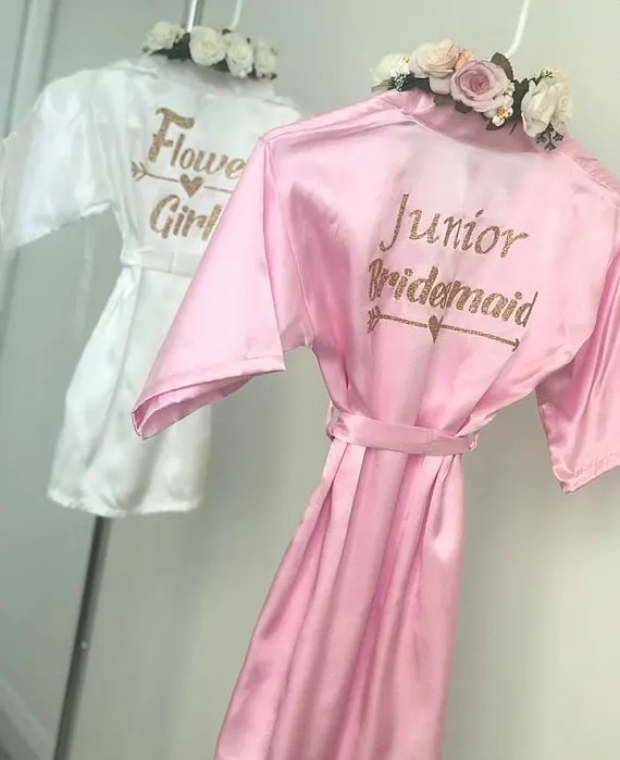 

customize GLITTER Wedding Bridesmaid bridal Lingerie satin silk pajamas Bachelorette robes kimonos gowns gifts party favors