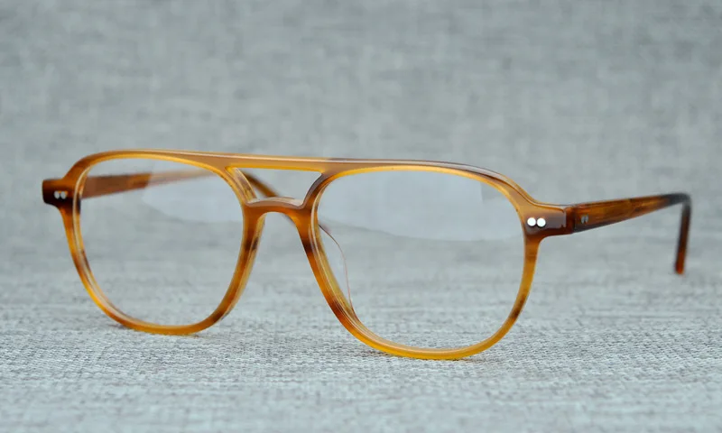 LKK Мужская Высококачественная большая оправа ретро очки оправа большая оправа для миопии очки прозрачные цветные классические очки - Цвет оправы: Цвет: желтый