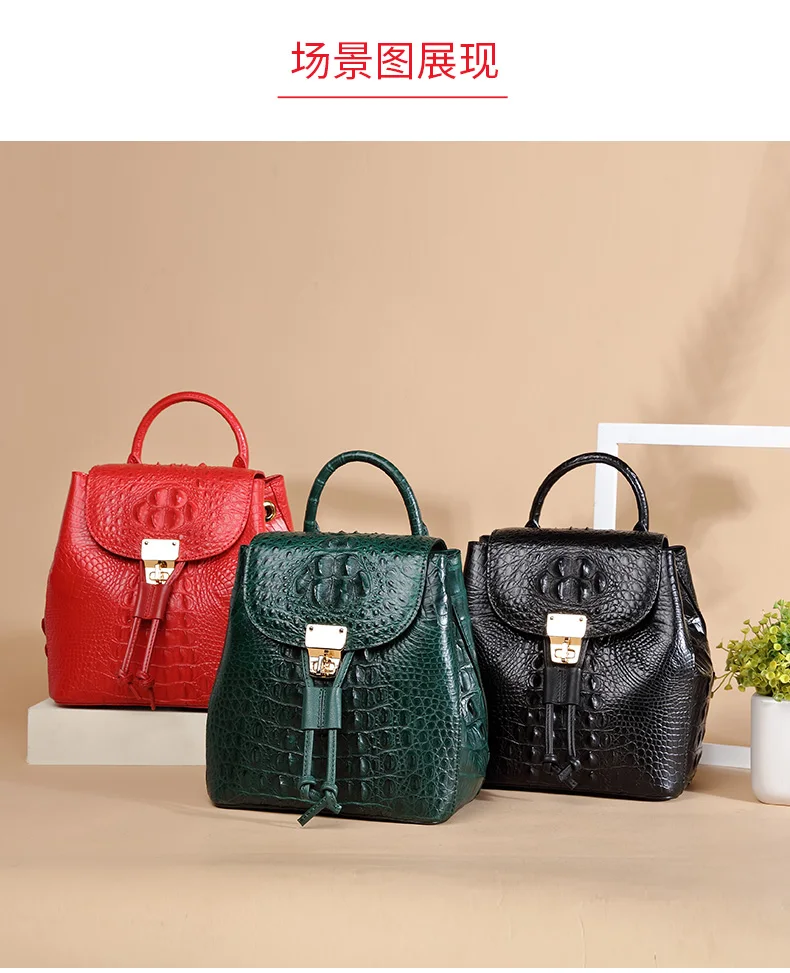 pugete New crocodile backpacks for women's leather backpacks for women's business casual backpacks