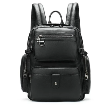 

New Men's High Quality Practical Genuine Leather Bag Business Casual Backpack Waterproof Travel Bag Laptop Bags