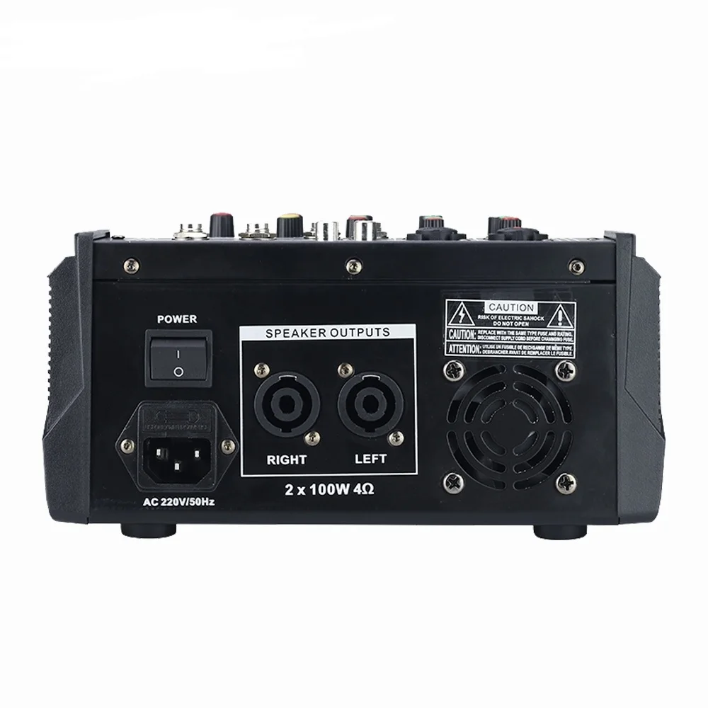 

2019 Mini 4 Channel Music Console Power Mixer with USB Bluetooth