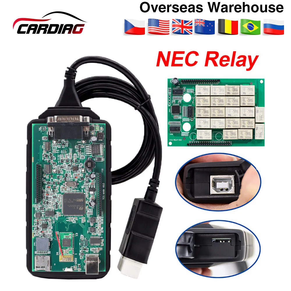 

CDP TCS Bluetooth USB 2016.00 keygen V3.0 NEC relays obd2 scanner cars trucks OBDII diagnostic tool