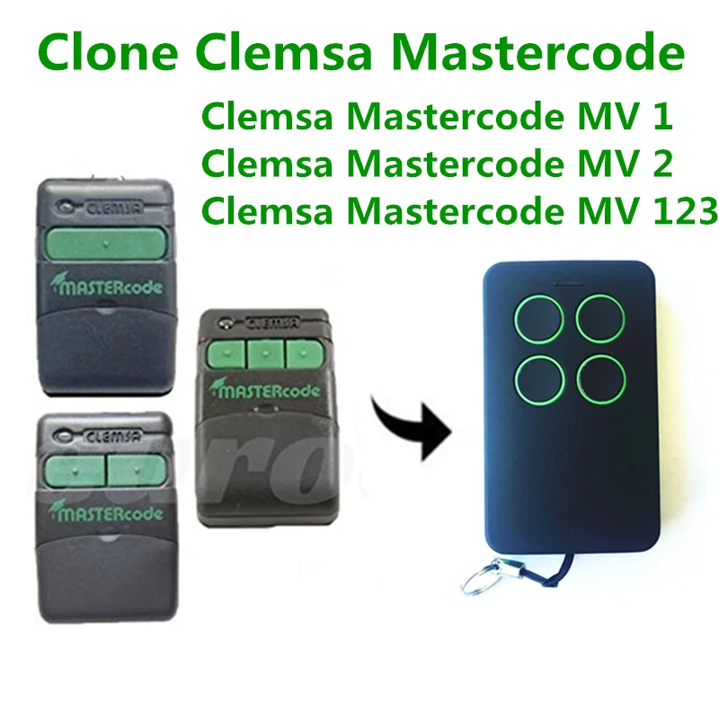 

CLEMSA MASTERCODE MV1, MV12, MV123 Control Remoto Duplicadora Mando garaje CLEMSA MASTERcode MV-1