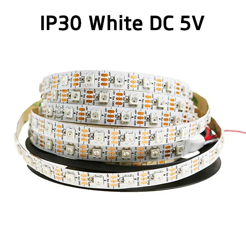 Светодиодные ленты DC5V PCB умный прибор приемно-пикселей WS2812 IC 30/60/144 светодиодный s 17Key бар RGB 50 см 1 м 2 м 3 м 4 м 5 м фоновые украшения - Испускаемый цвет: IP30 WHITE
