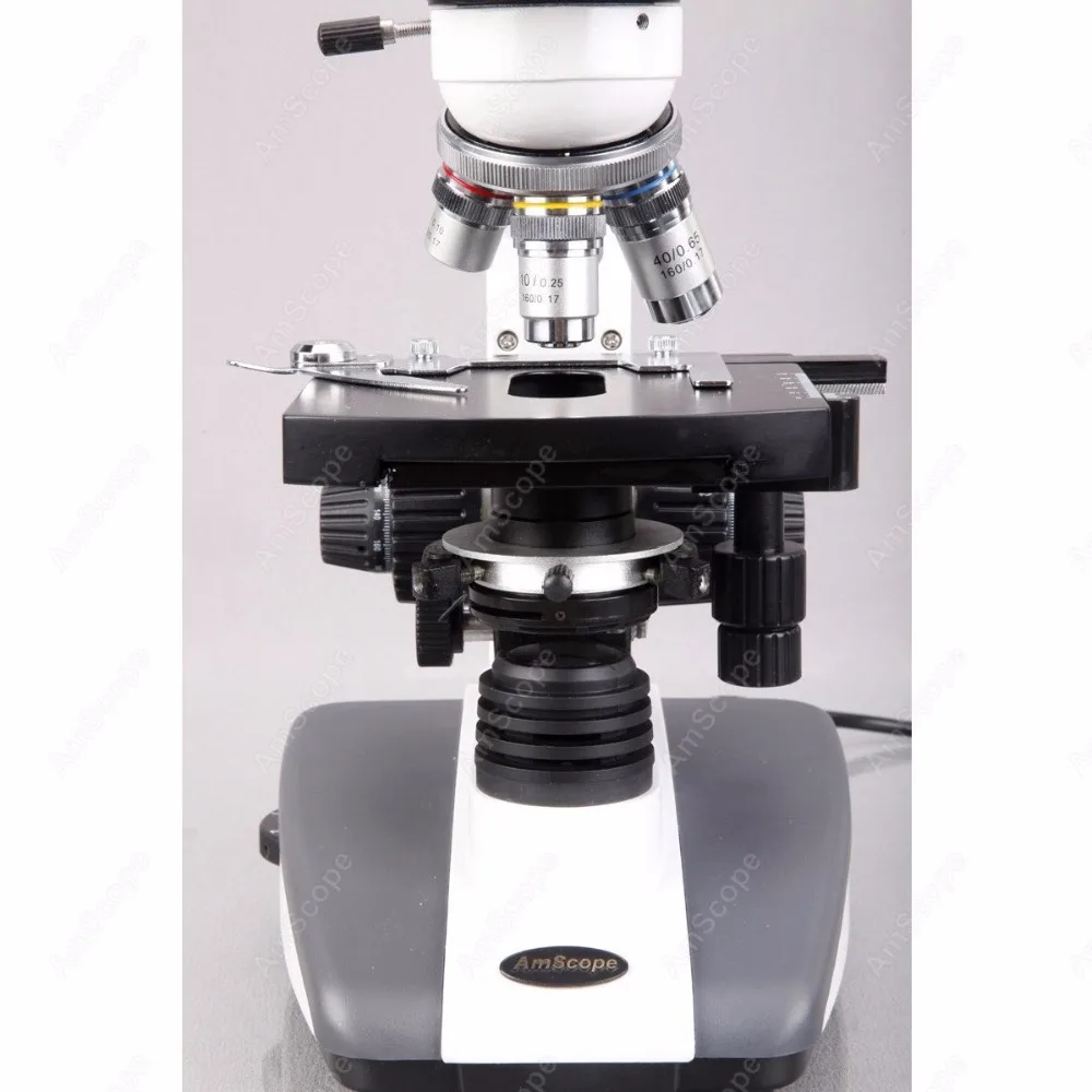 Биологический составной Микроскоп AmScope 40X 2000X светодиодный микроскоп с цифровой