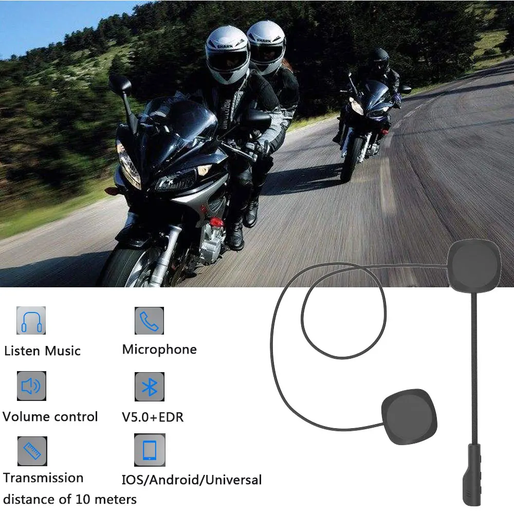 Günstig VR roboter Bluetooth 5,0 Moto Helm Headset Drahtloser Freihändiger Stereo Kopfhörer Motorrad Helm Kopfhörer MP3 Lautsprecher