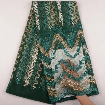 

2019 High Quality Nigerian Lace Fabrics With Stones Bride French Tulle Lace Fabric For Wedding African Lace Fabric Y1541