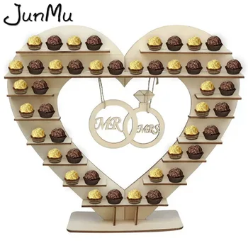 

Candy Bar Stand Wedding Table Decoration Centerpiece Wooden Heart Ferrero Rocher Chocolate Stand Birthday Party Supplies