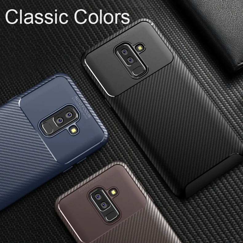 Luxury Carbon Fiber Phone Case for SAMSUNG Galaxy J2 J3 J4 Plus Core J6 Prime J7 J8 Shockproof Soft Silicone TPU Cover Slim |