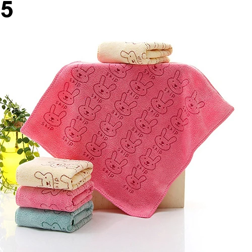 Новое поступление, детское полотенце для рук с милым Кроликом, впитывающее полотенце из микрофибры, сухое полотенце для кухни и ванной, мягкое плюшевое полотенце для посуды - Цвет: Розовый