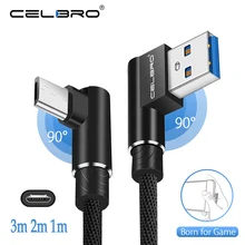 90 градусов Micro USB кабель под прямым углом Micro-Usb кабель Microusb телефонный кабель для зарядного устройства для Xiaomi Redmi Note 5 Pro 4x Oppo F9 F7 R17
