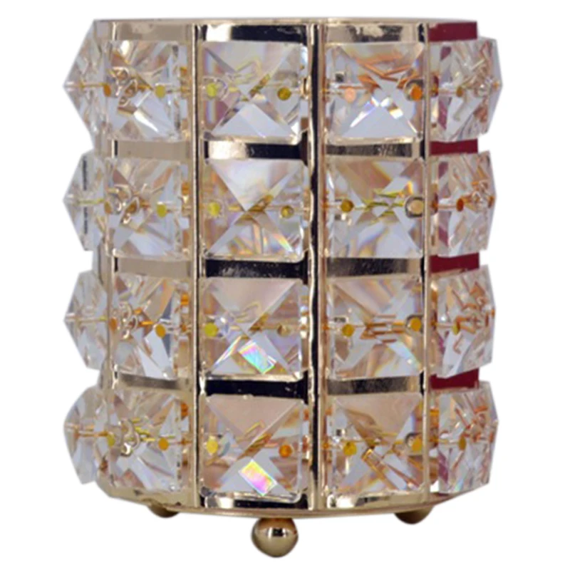 

Decorative Crystal Jar Bottle For Dresser Rock Crystal Pen Container Ornament Pencil Holder Desktop Decoration