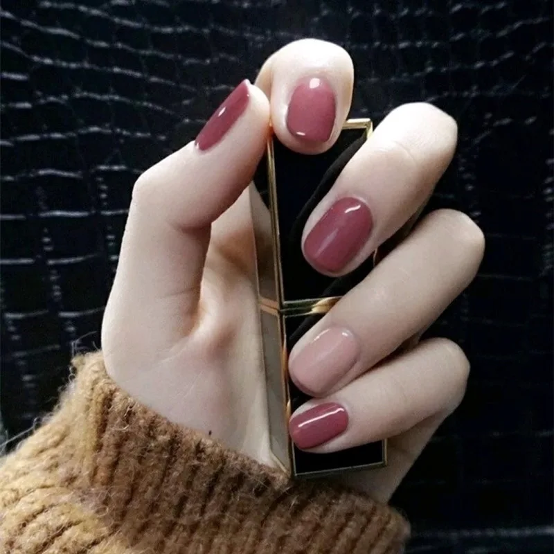 24 шт. полное покрытие сплошной цвет поддельные дизайн ногтей с клей для ногтей вкладка нажмите на Кончики ногтей Fnished клей для накладных ногтей