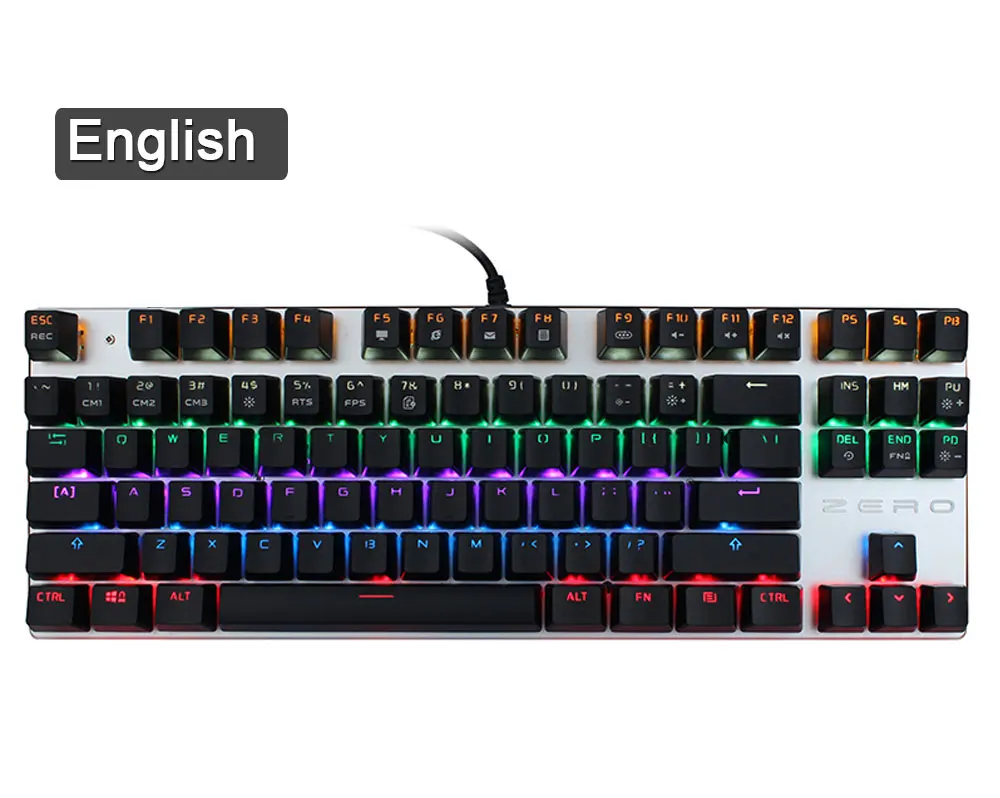 Me Too Original gaming Mechanical Keyboard 87 key Wired keyboard blue/red/black switch Backlit Keyboard English/Russian/Spanish