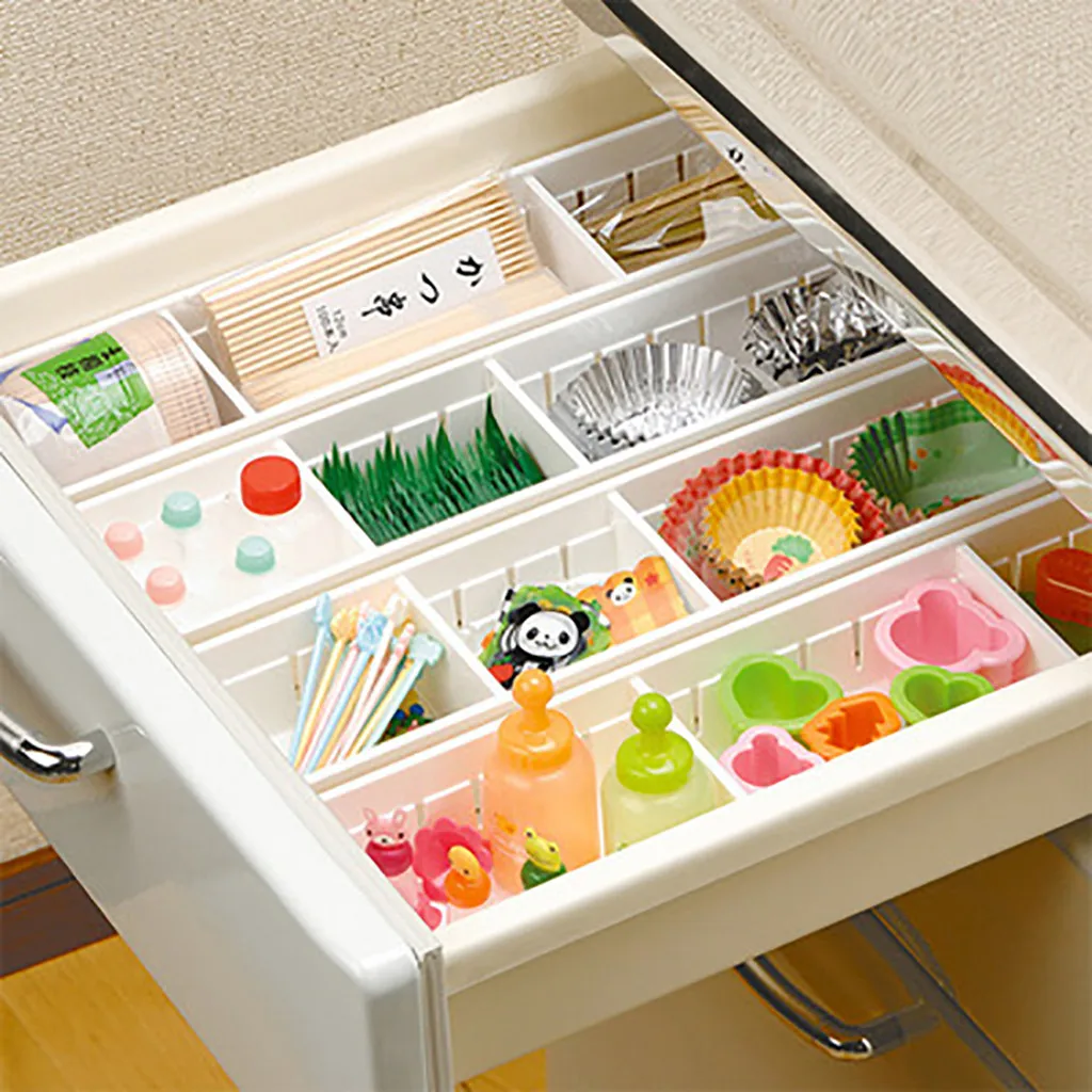 

Home Kitchen Board Divider Adjustable Storage Box Drawer Organizer Box Compartment Storage Box Practical Adjustable Plastic Case