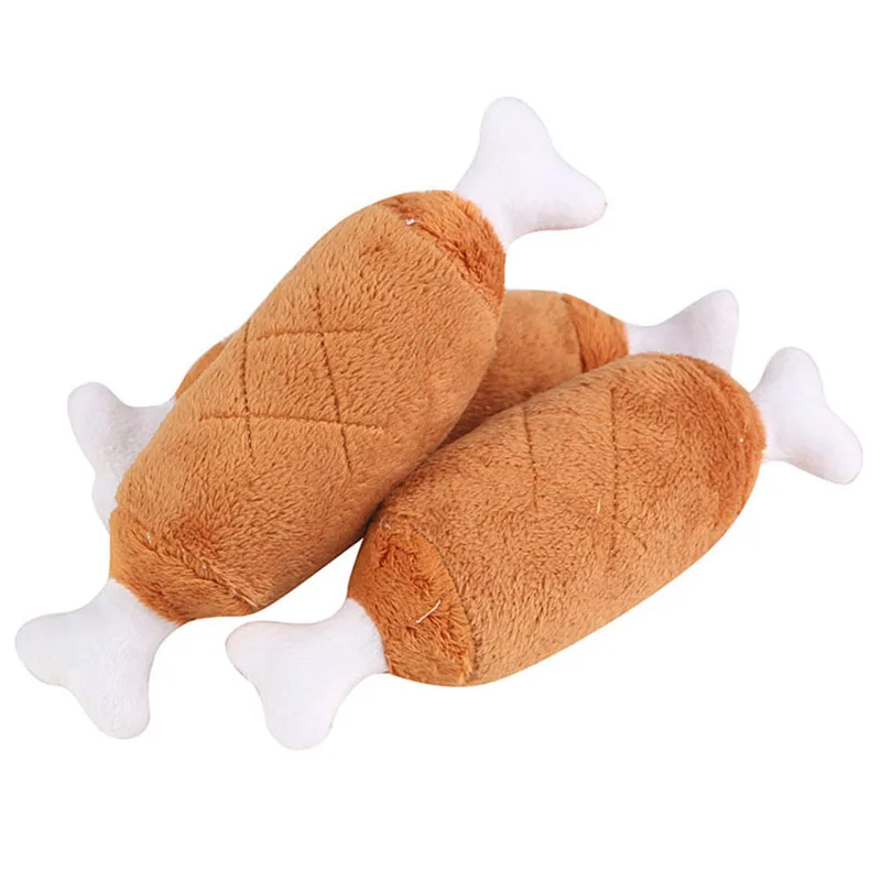 Pack of 2 Pet Chew Toys Drumsticks for Dogs Cats Pet Squeak Toy Soft
