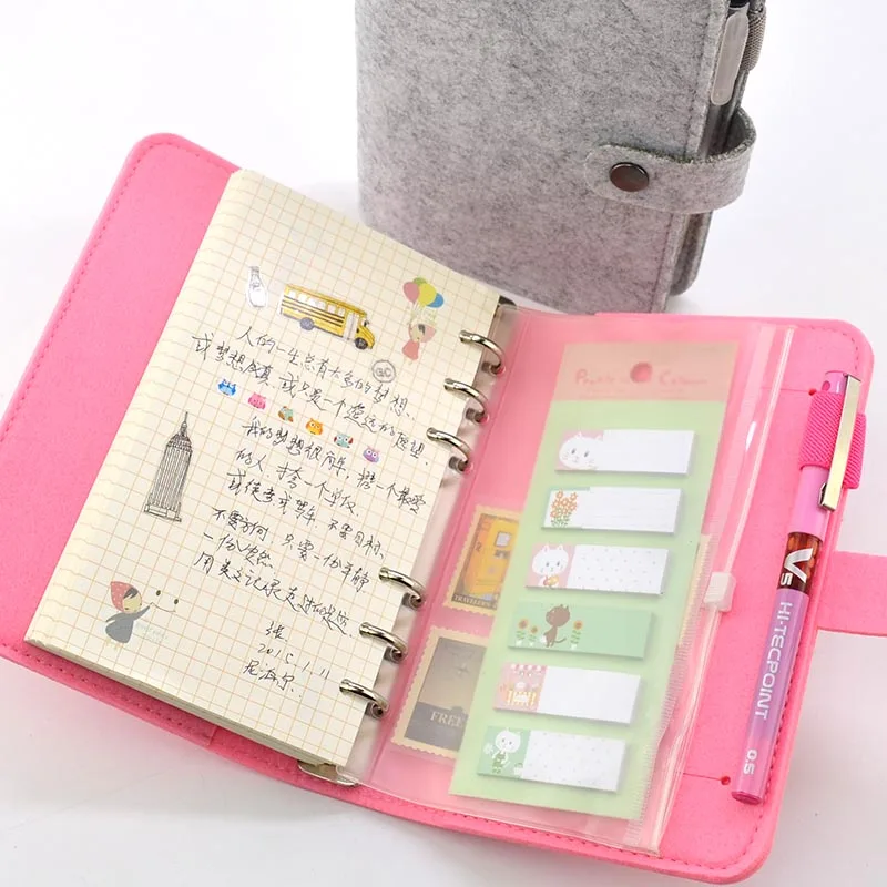 A5 A6 Cute Notebook Loose leaf Paper Books Soft Cover Diary Portable