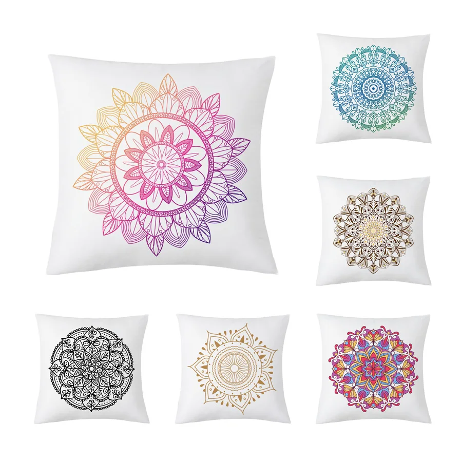 

YWZN Mandala Pattern Throw Pillow Case Creative Mandala Printing Polyester Decorative Pillowcases Pillow Cover kussensloop