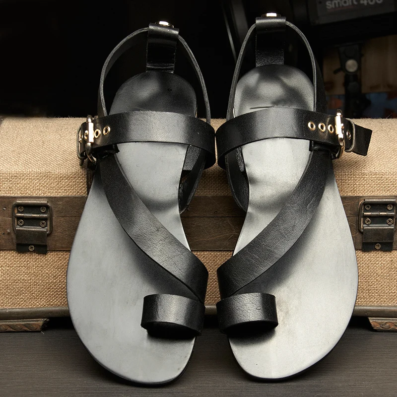 stylish mens leather sandals