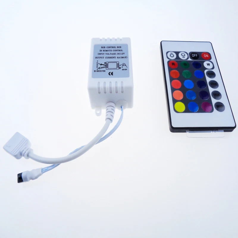 Контроллер rgb для светодиодной ленты 5050 3528 6A 24Key с ИК пультом дистанционного