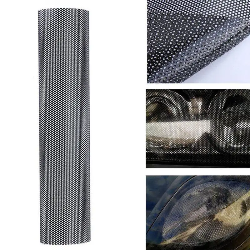 

106x30cm Headlight Tint Perforated Film Mesh Like Fly Eye MOT Legal Tinting
