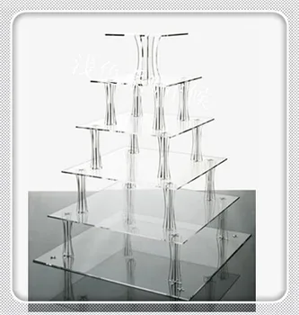 

Hot selling free shopping/High Quality 6 Tier Acrylic Square Cake Stands For Wedding Perspex Cupcake Display Stand