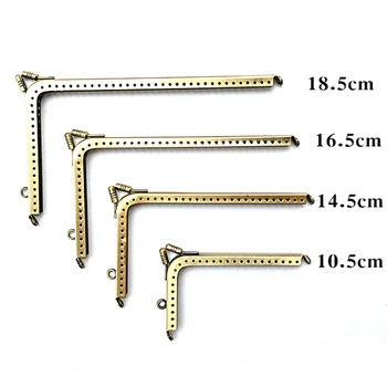 

10Pcs Bronze Tone Smooth L Shape Metal Frame Kiss Clasps Buckles Lock Handbag Purse Bag Findings