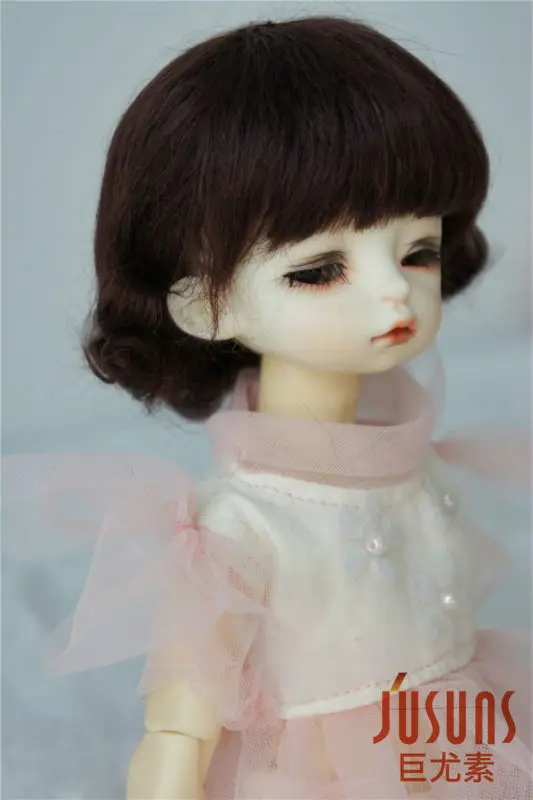 JD268 1/6 YOSD 100% парики из мохера для кукол 6-7 дюймов с короткими и Курчавый BJD парик мохеровая кукла аксессуары