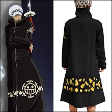 Deluxe Mujeres de alta Calidad Del Anime de One Piece Trafalgar Law Cosplay Capa Del Collar Del Soporte de Los Hombres Más El Tamaño M-XXL