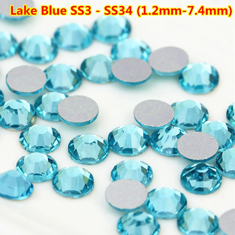 Arte do Unha da Arte do Unha Frete Grátis Natator Hotfix Ss20 1440 Pcs Lago Azul Bijoux Cristal Rhinstones Unha Gems Suprimentos Não