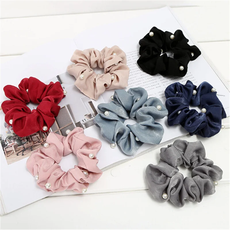 Модные женские туфли Scrunchies кольцо Упругие Hairbands обруч жемчужный приспособление для укладки волос в узлы волос аксессуары, очаровательный Инструменты для укладки