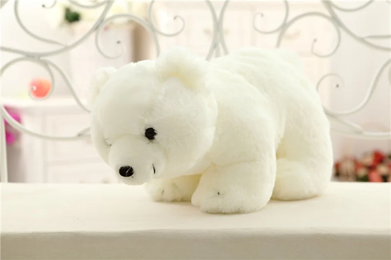 1 unid 40 cm Kawaii felpa del oso Polar de peluche bebé para niños juguetes para niñas regalo de Navidad de cumpleaños Peluches animales de peluche de juguete nieve Oso Blanco