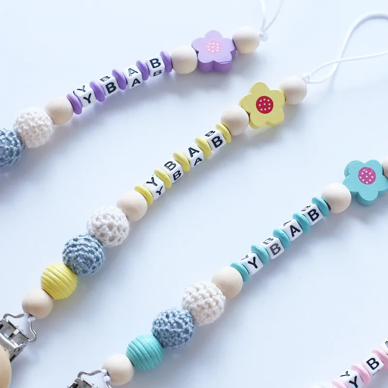 ideacherry Baby Pacifier Chain For Nipples Babies Pacifier Clips Soother Holder Accessories Hand Made Colourful Beads Dummy Clip