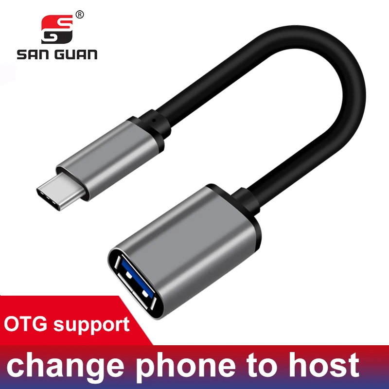 OTG алюминиевый USB-C кабель адаптер Тип C к USB 3,0 A Женский OTG USB C адаптер для samsung Xiaomi MacBook подключение USB диск