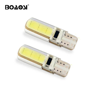 

BOAOSI 2PCS Super Bright COB 12V T10 W5W 168 194 Car LED Auto Clearance Door Reading License Plate Lamp