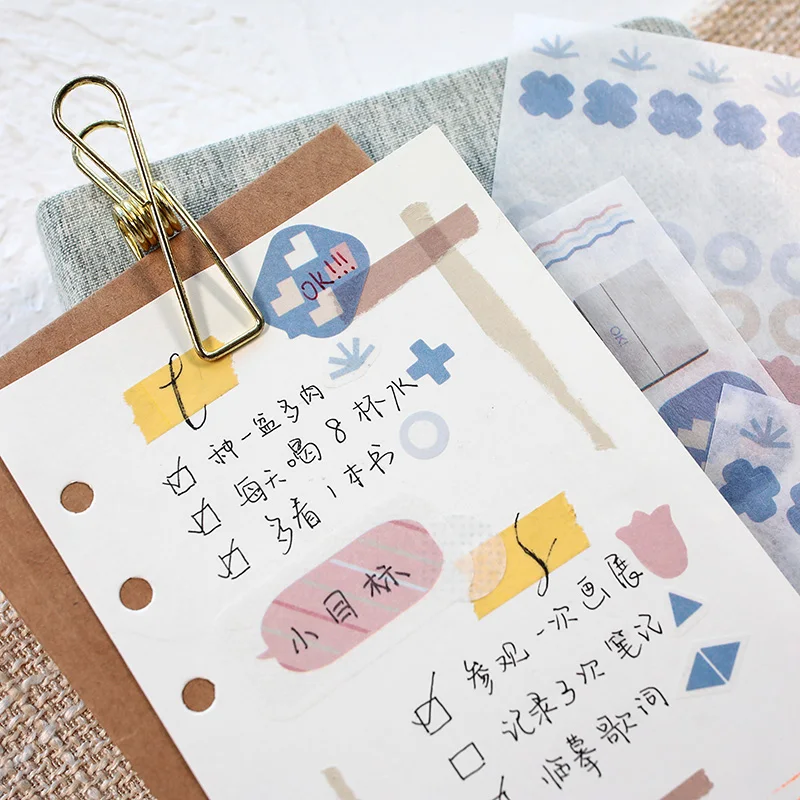 

2 sheets/set Simple Colors Index Stickers Feature Basic Element Decor Remarks Sticker Bullet Journal School Supplies Stationery