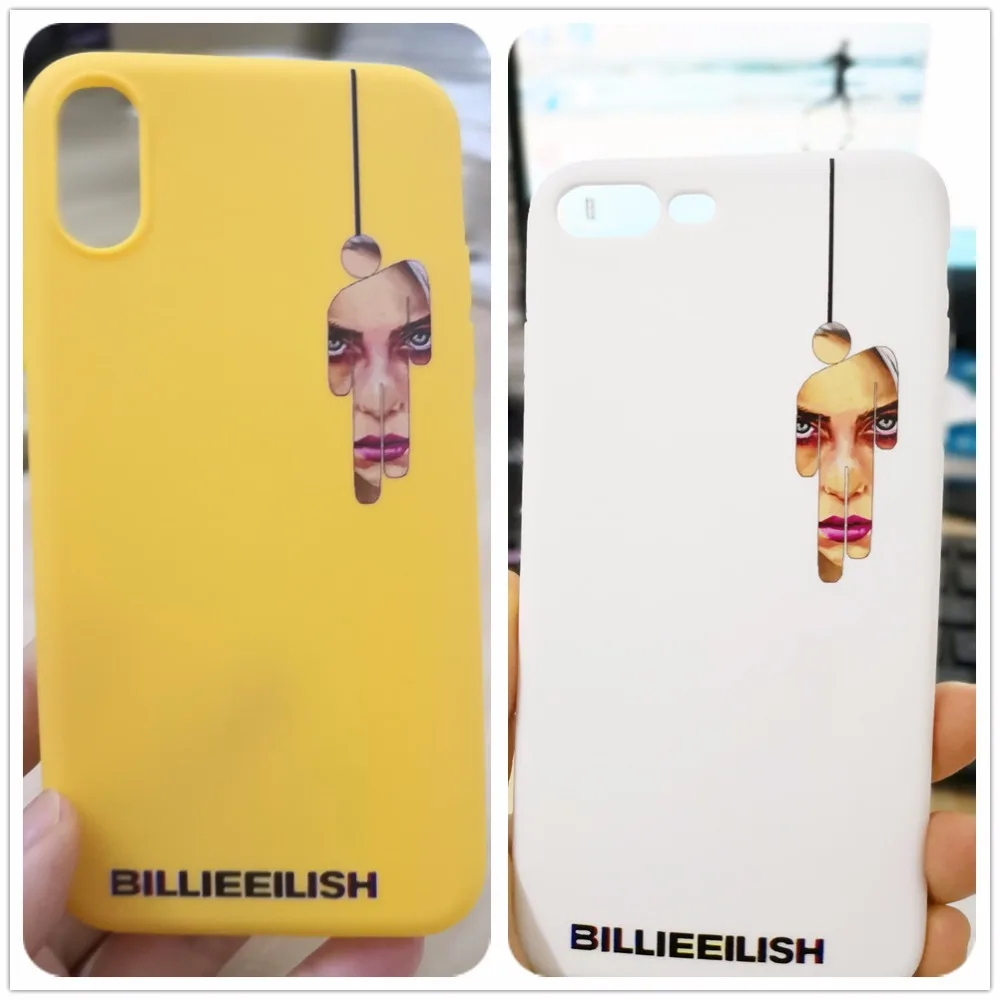 Billie Eilish Khalid Lovely Candy Color TPU Case phone For iphoneX 7 8 XS XR XSMAX Pink Red Black Yellow purple White Cover
