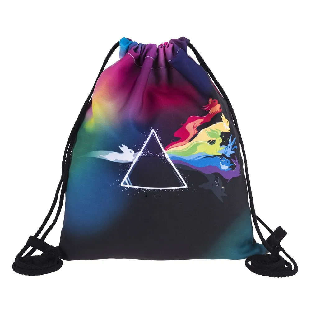 

2019 Hot Sale Non-woven Bags Drawstring Unisex Bag Anti Theft 3d Digital Print Bouquet Pocket Backpack Mochila De Mujer 10