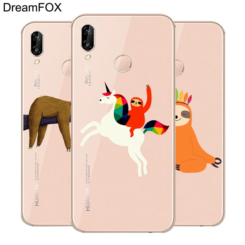 DREAMFOX M352 Ленивец и енот Мягкий ТПУ силиконовый чехол для huawei Honor 6A 6C 7X9 10 P20 P30 Lite Pro P